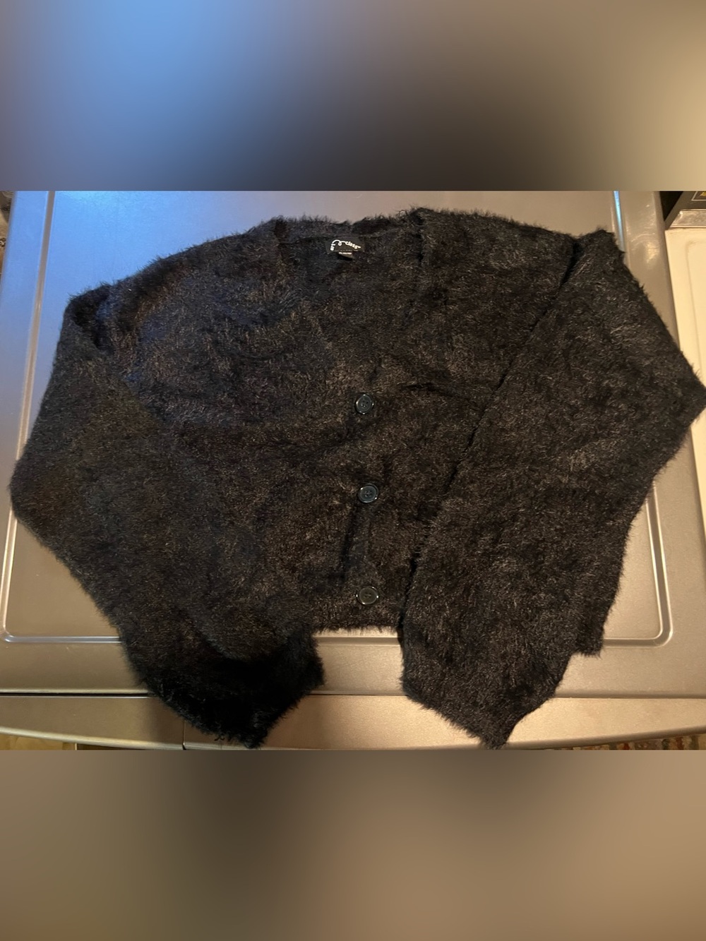 art class Black Fuzzy Button Cardigan size 14/16